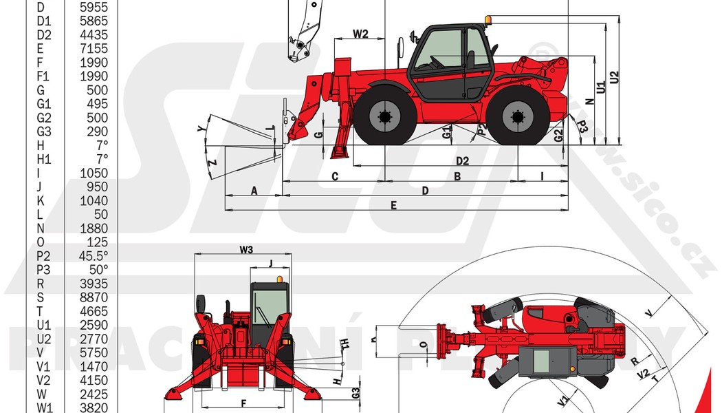 Manitou MT 1340 SLT_rozmery