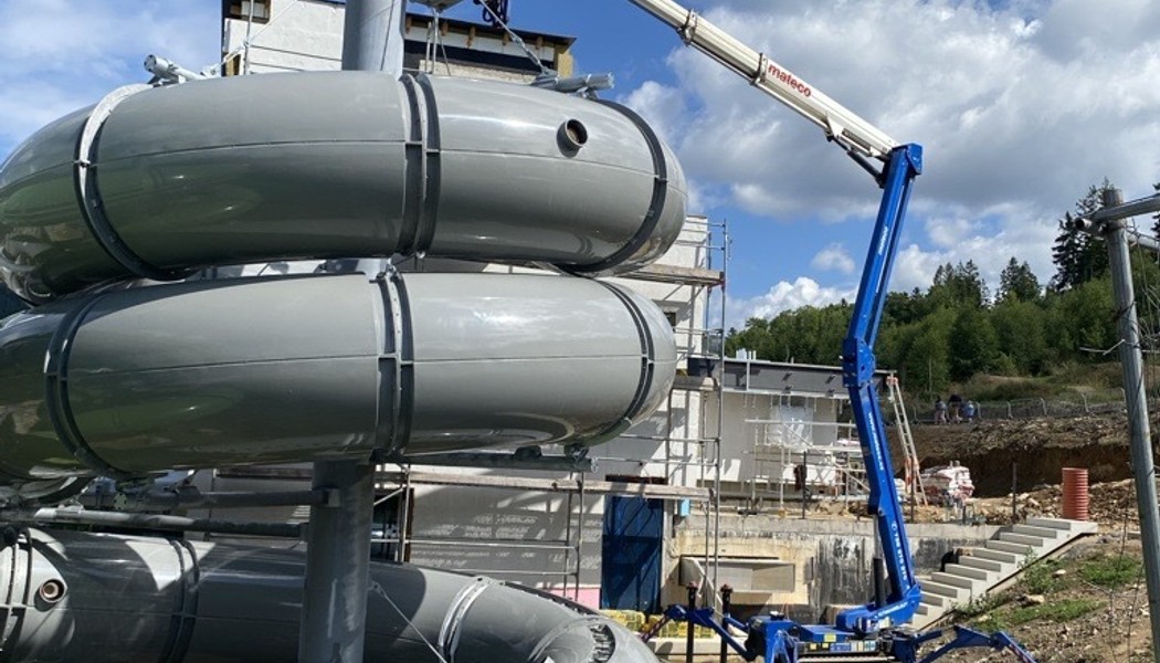 Montáž tobogánu – Hotel Vista, Dolní Morava